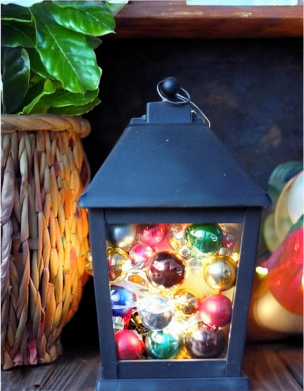 Brighten A Lantern With Lights And Ornaments