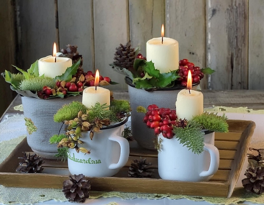 Bring Rustic Charm with Vintage Cup Pillar Candle Holder