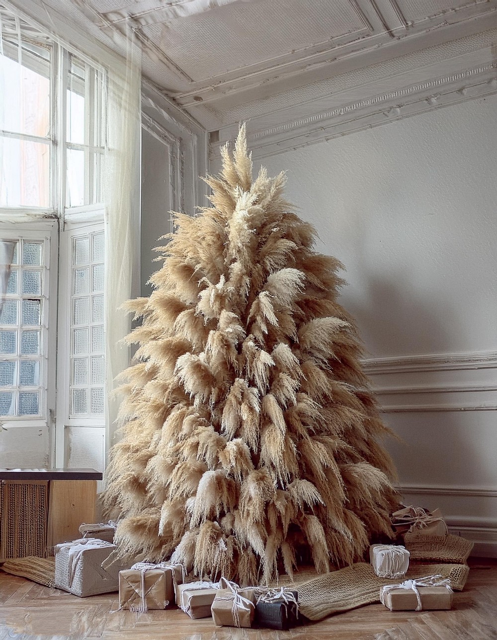 Bring Rustic Elegance with a Pampas Grass Christmas Tree