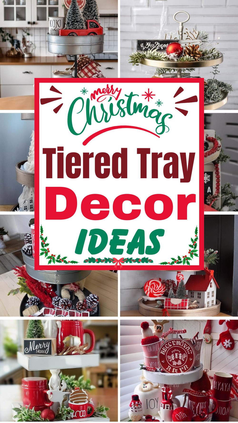 Christmas Tiered Tray Decor Ideas