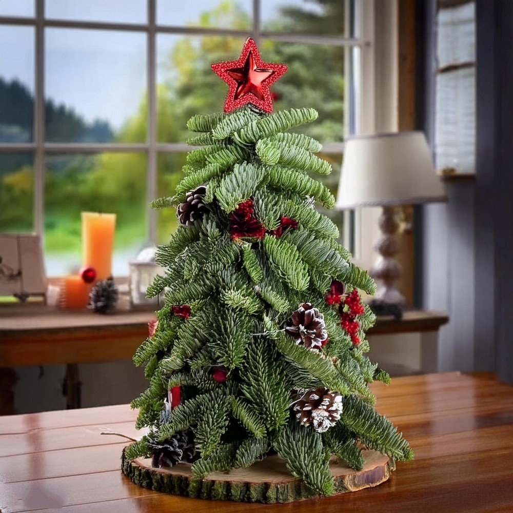 Country Cabin Inspired Tabletop Christmas Tree