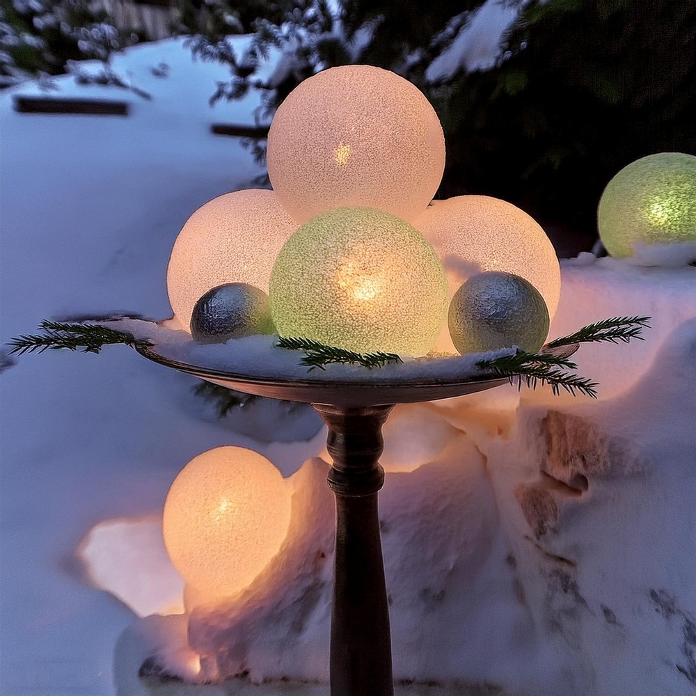 Create a Dreamy Snowy Landscape with Glowing Frosted Orbs