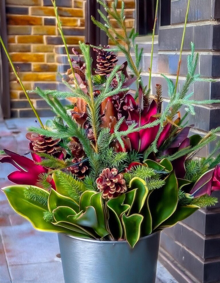 Create a Winter-Themed Porch Planter with a Stunning Bouquet