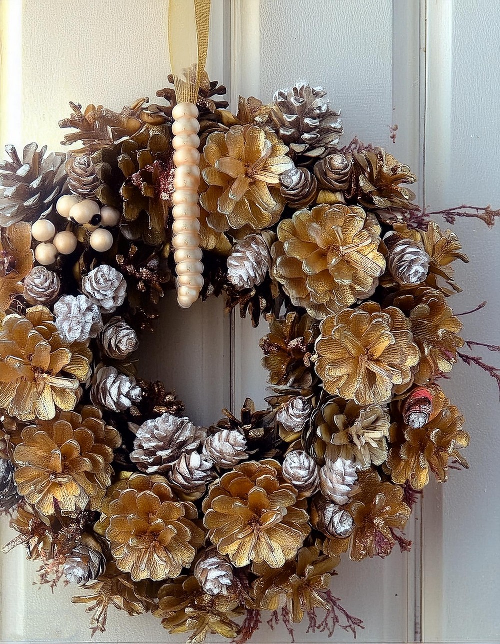 Gilded Pinecone Holiday Door Wreath