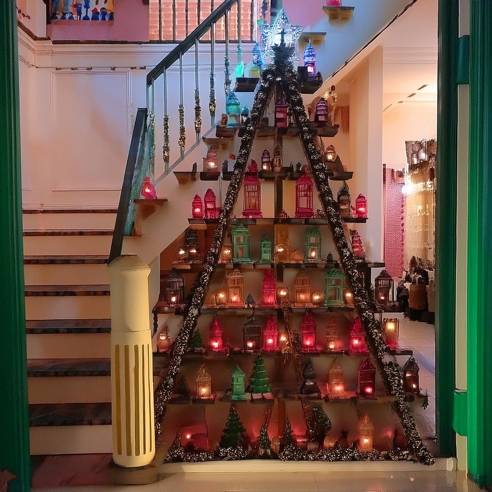 Ladder Christmas Tree In The Entryway