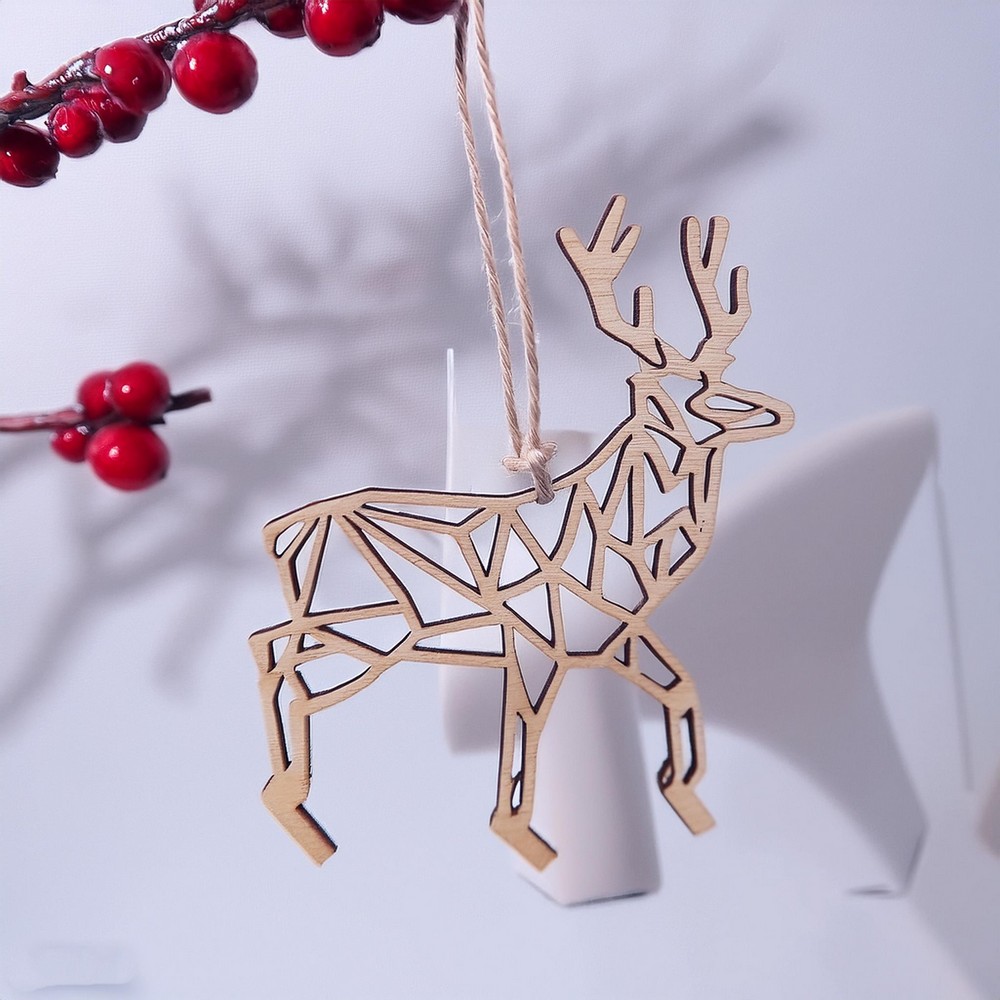 Modern Laser Cut Reindeer Ornaments