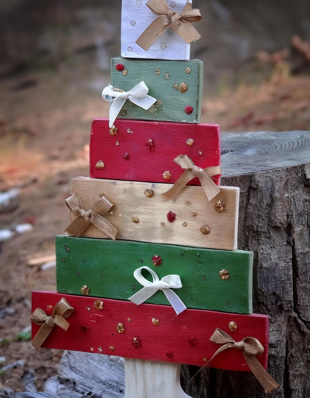 Painted Backlit Pallet Wood Tree Standee