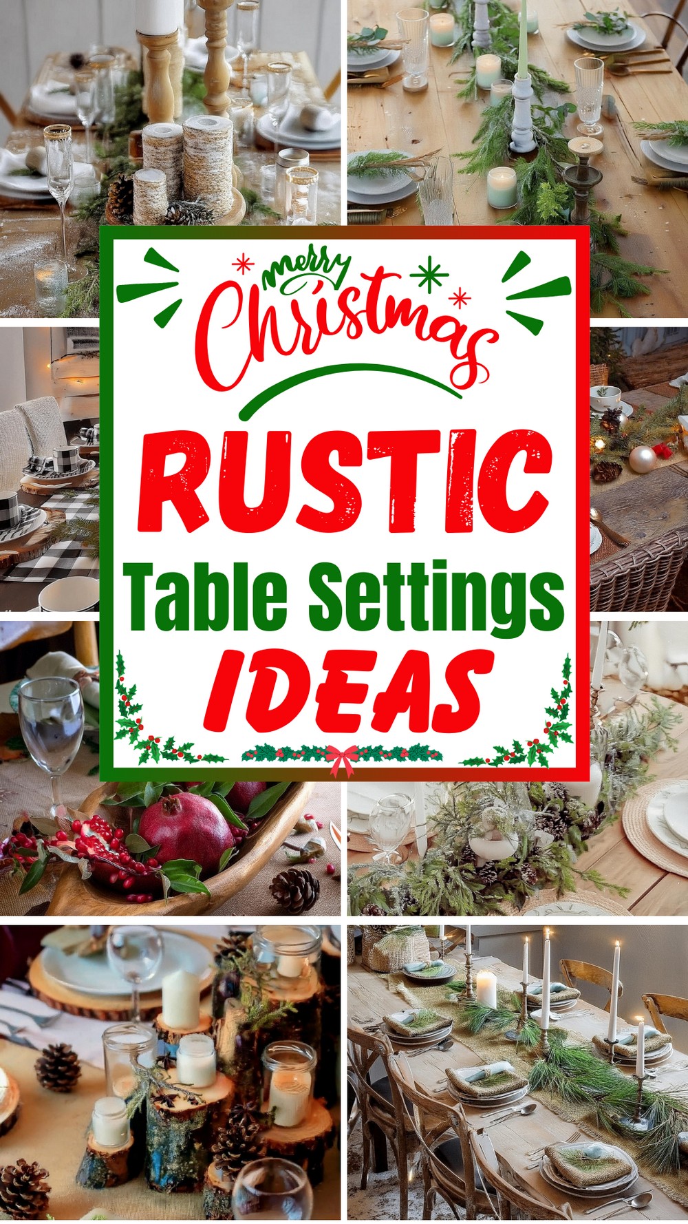 Rustic Christmas Table Settings Ideas