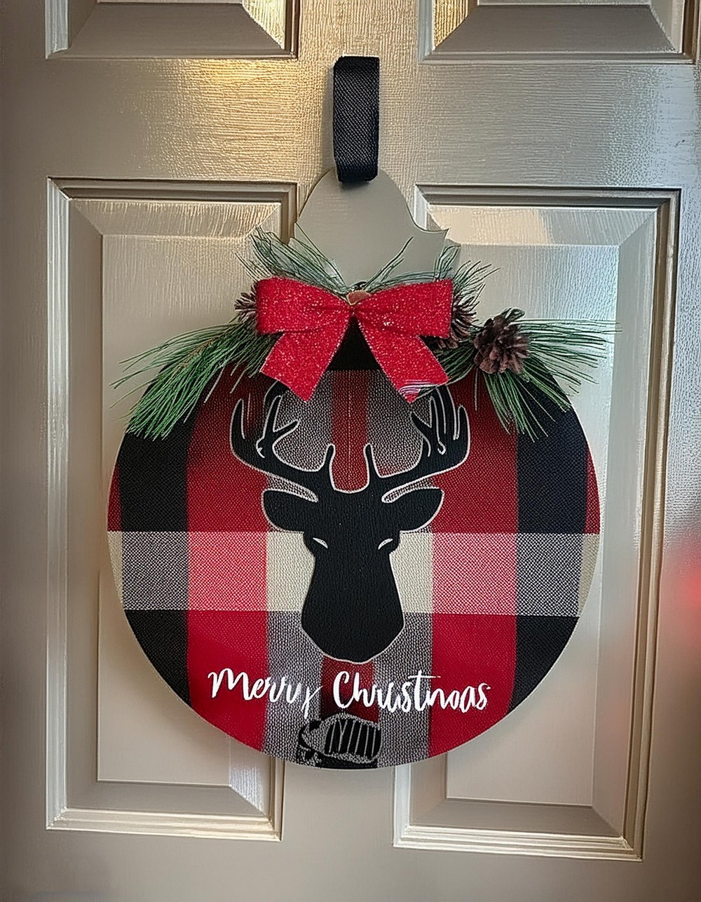 Rustic Reindeer Door Welcome Sign