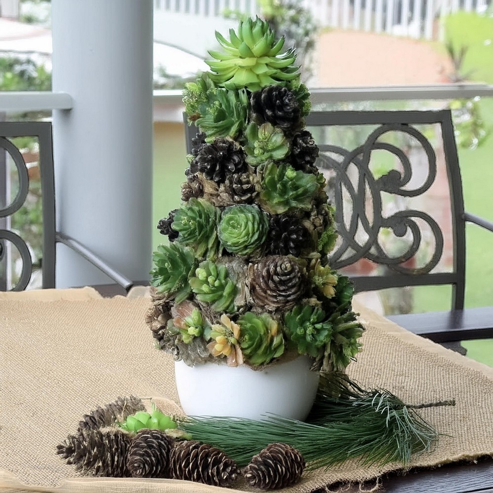 Spruce Up Christmas Decorations with a Succulent Tree