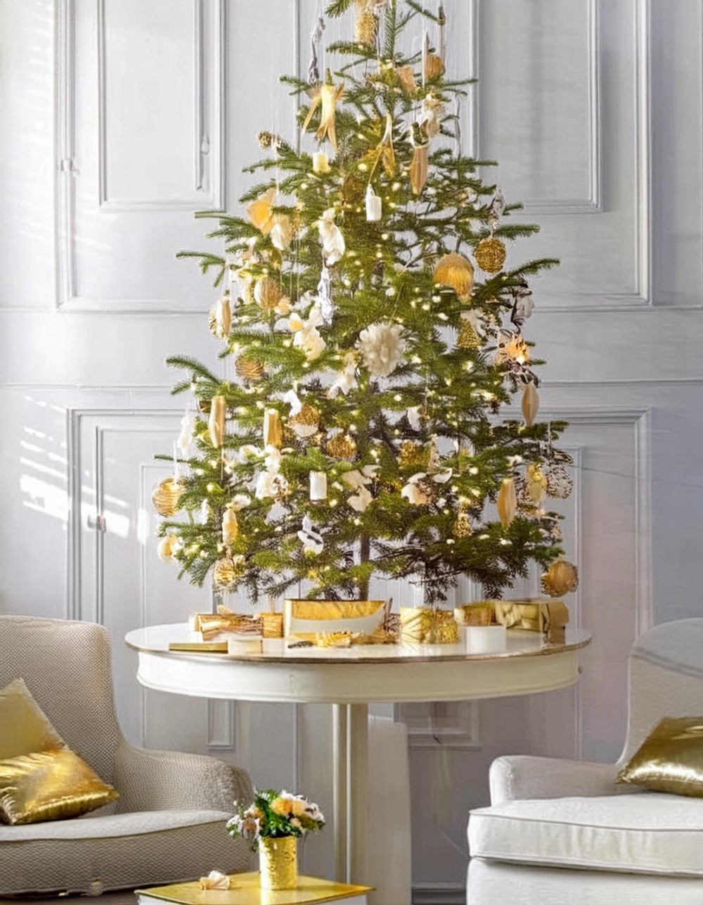 Tabletop Tree In Gold & Silver