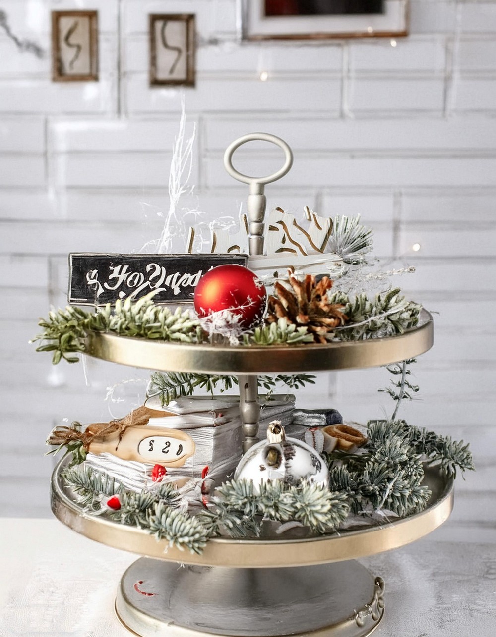 Vintage Look Holiday Sign Display