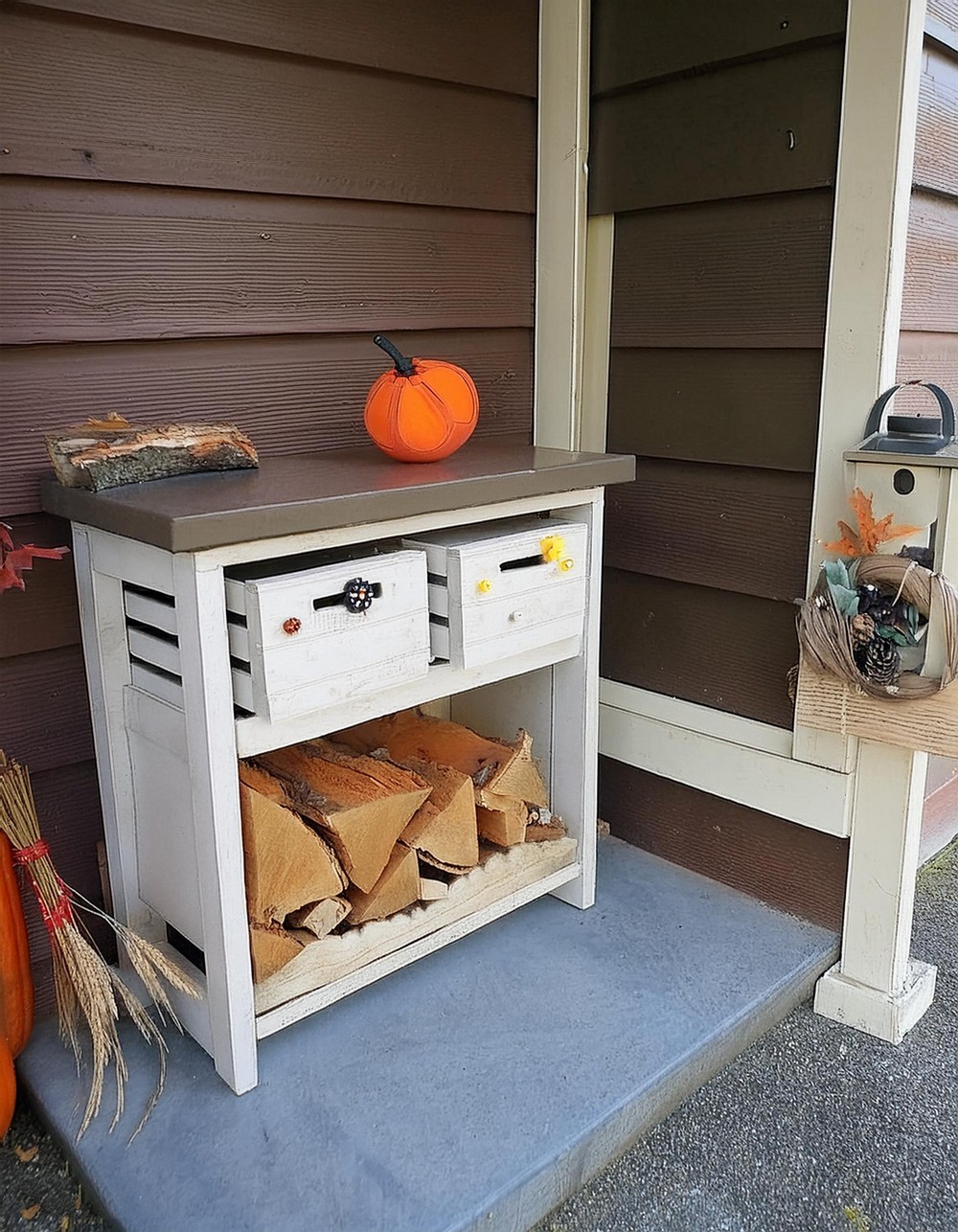 Add Storage To A Firewood Holder