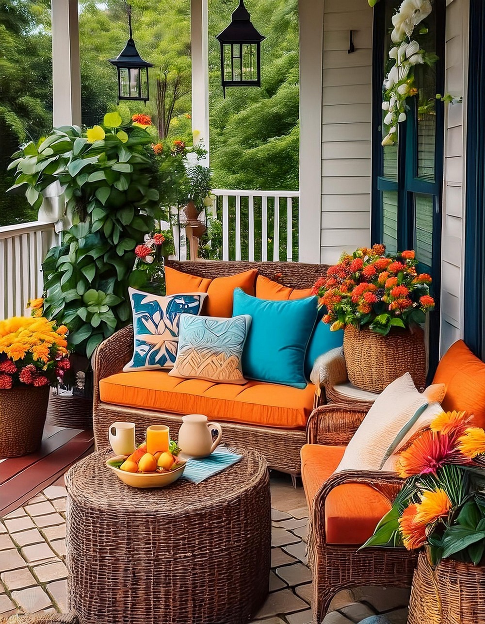 Add a Pop of Color with Outdoor Pillows