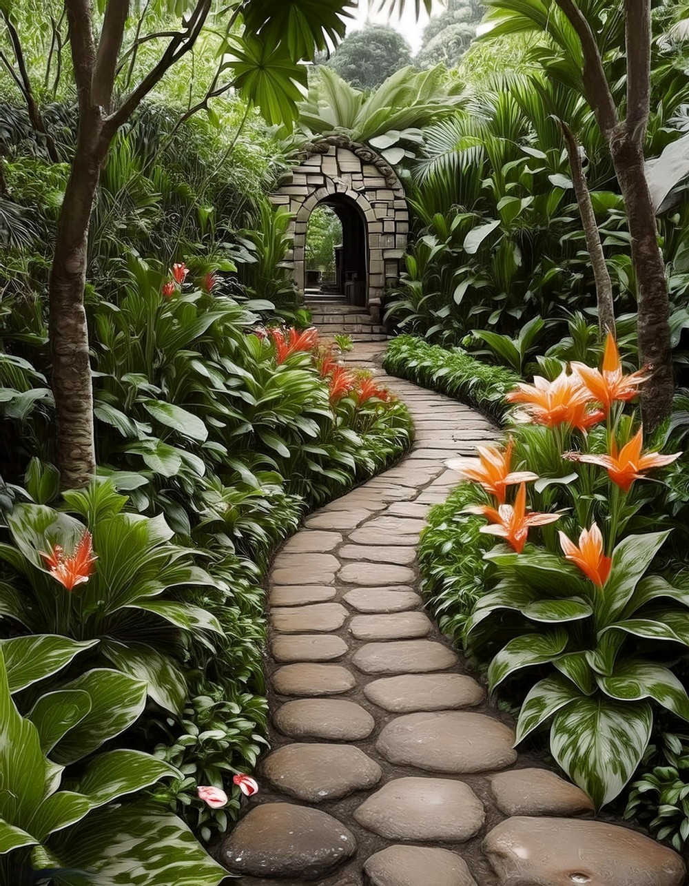 Add a Tropical-Inspired Pathway with Natural Stone