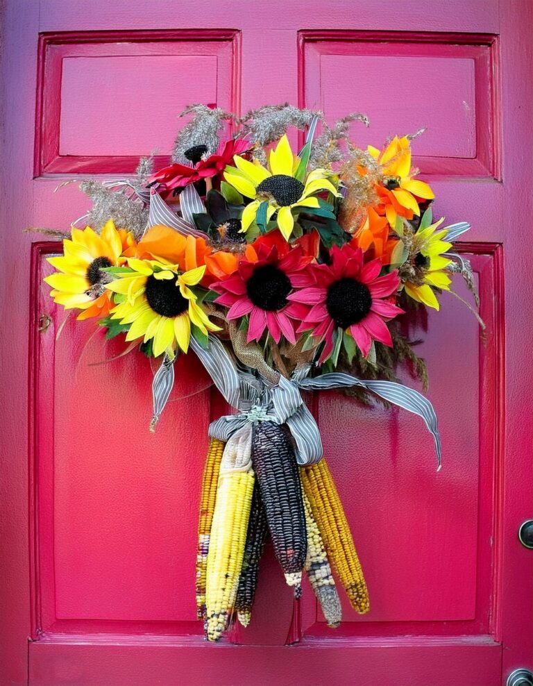 Autumnal Flowers and Corn