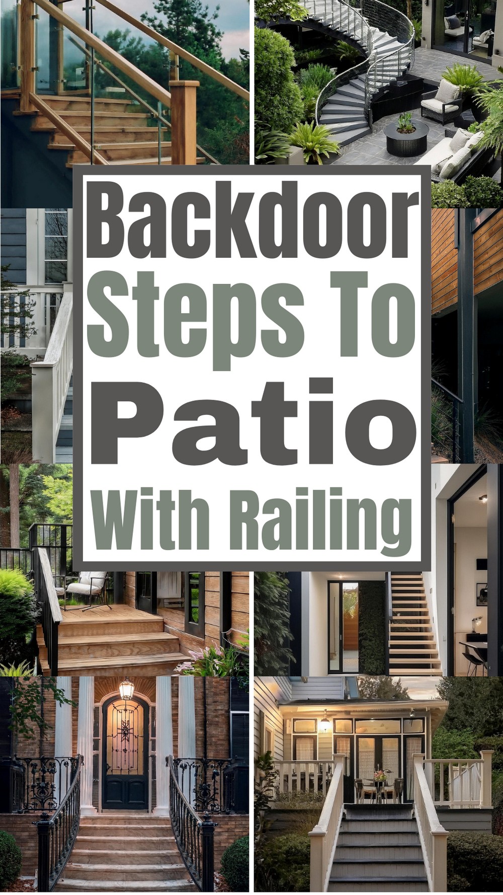 Backdoor Steps To Patio With Railing Ideas