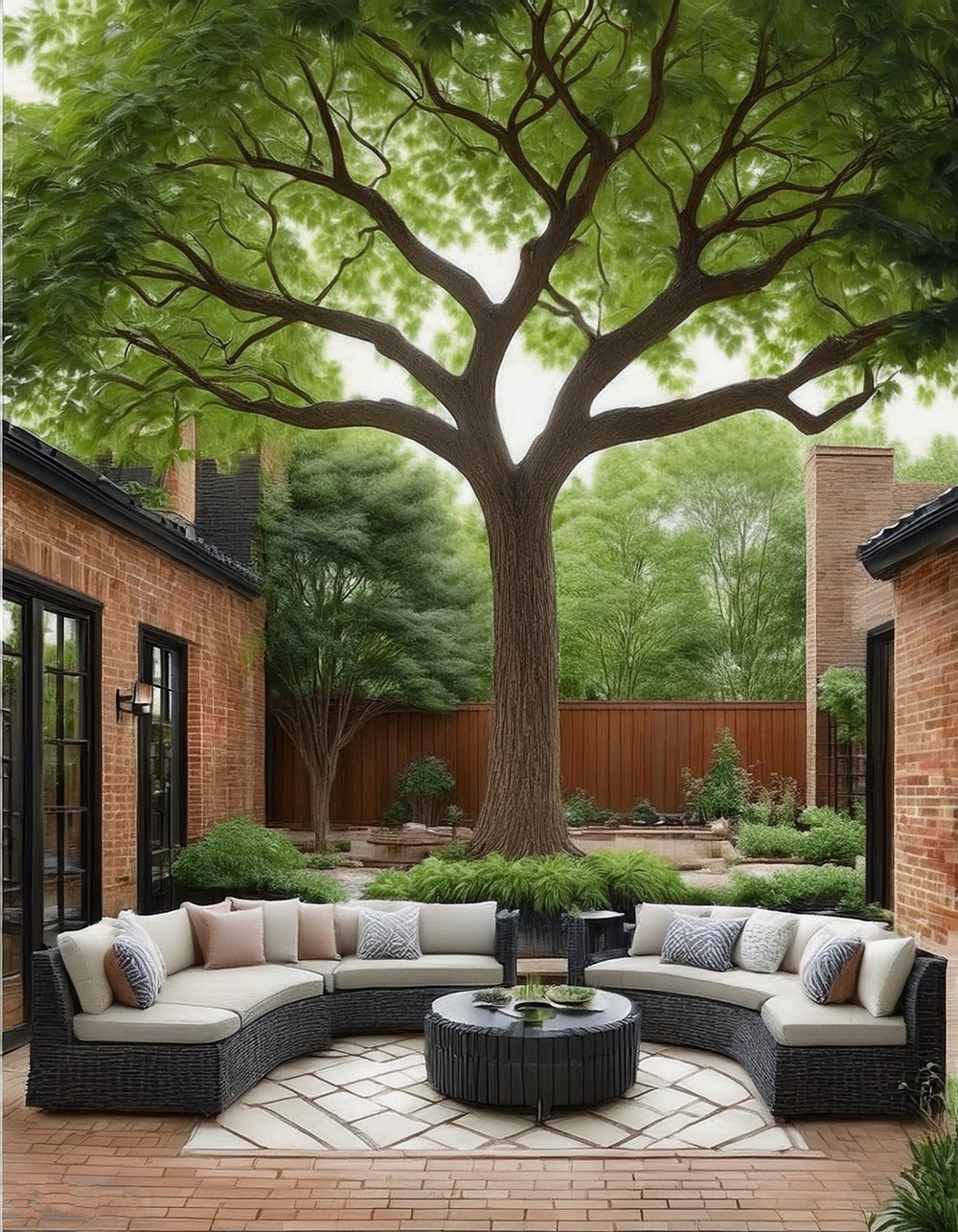 Build a Natural Stone or Brick Patio Around the Tree