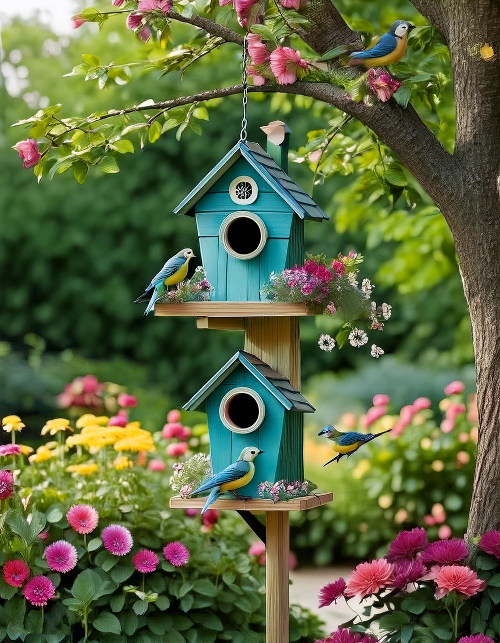 Charming Birdhouses and Bird Feeders