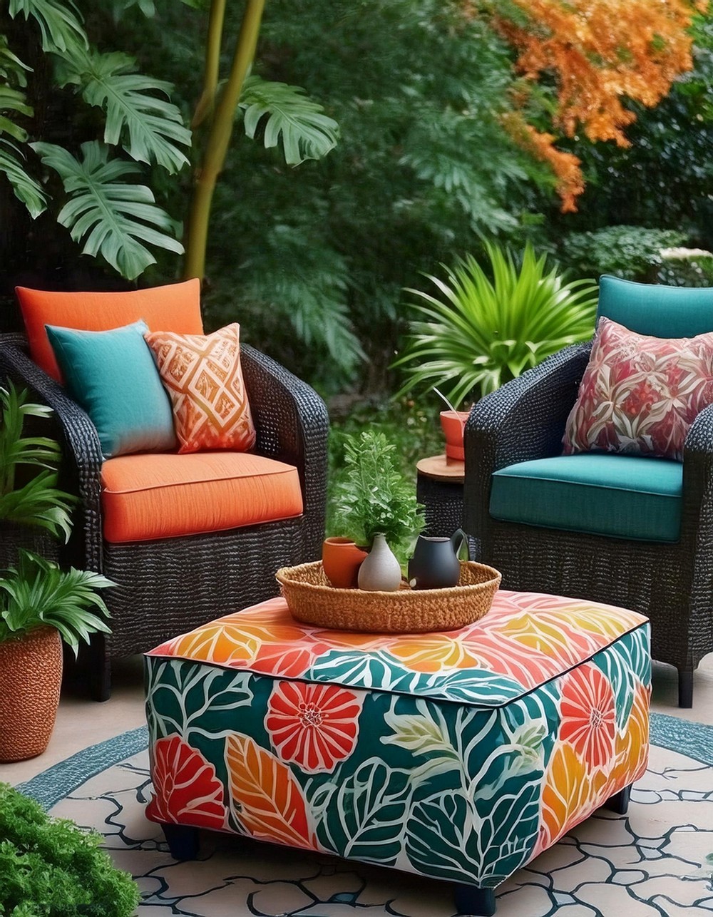 Colorful Ottomans for Added Comfort