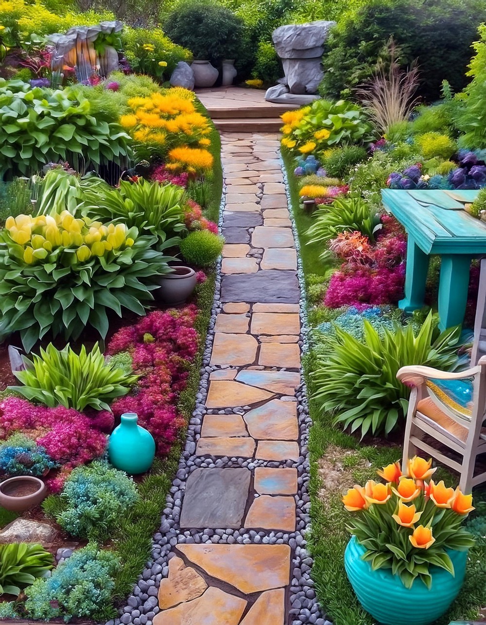 Colorful Stone Borders