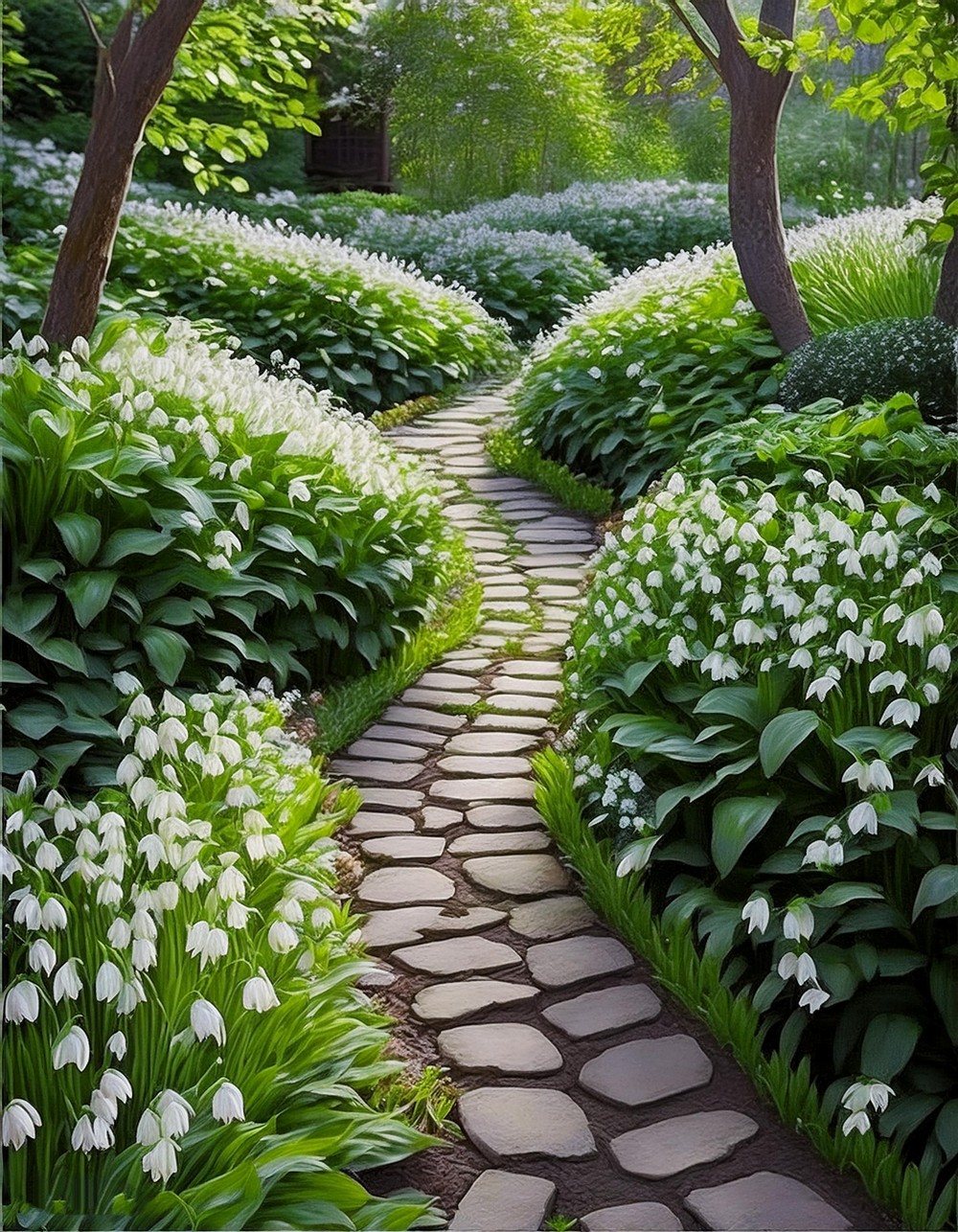 Combine Lily of the Valley with Creeping Thyme for a Fragrant Path