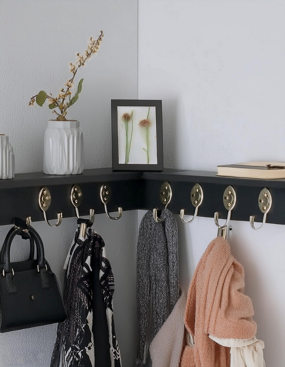 Corner Shelf With Spoon Hooks