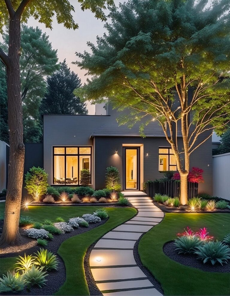 Creative Lighting to Highlight Front Yard Features