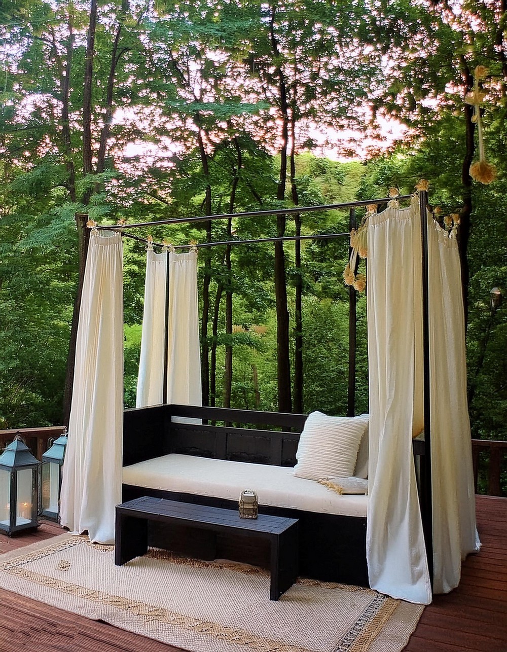 Curtained Canopy For Privacy