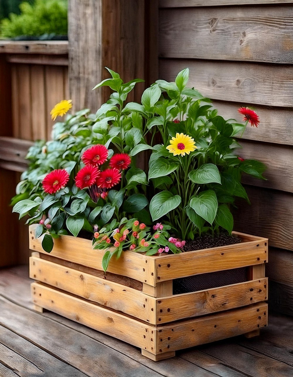 DIY Wooden Crates Planter Box