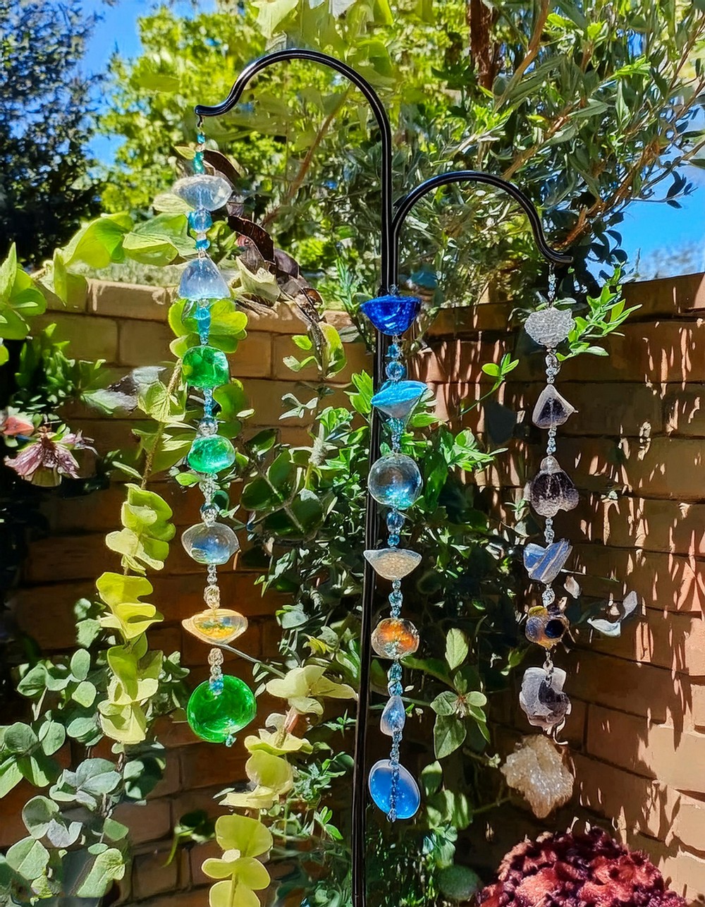 Decorative Dangling Glass Rock Rain Chain