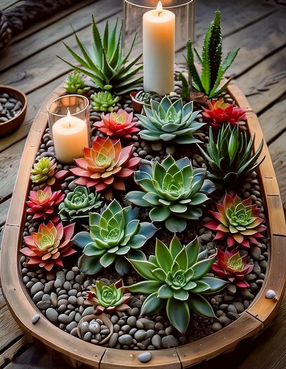 Dramatic Succulent Centerpieces