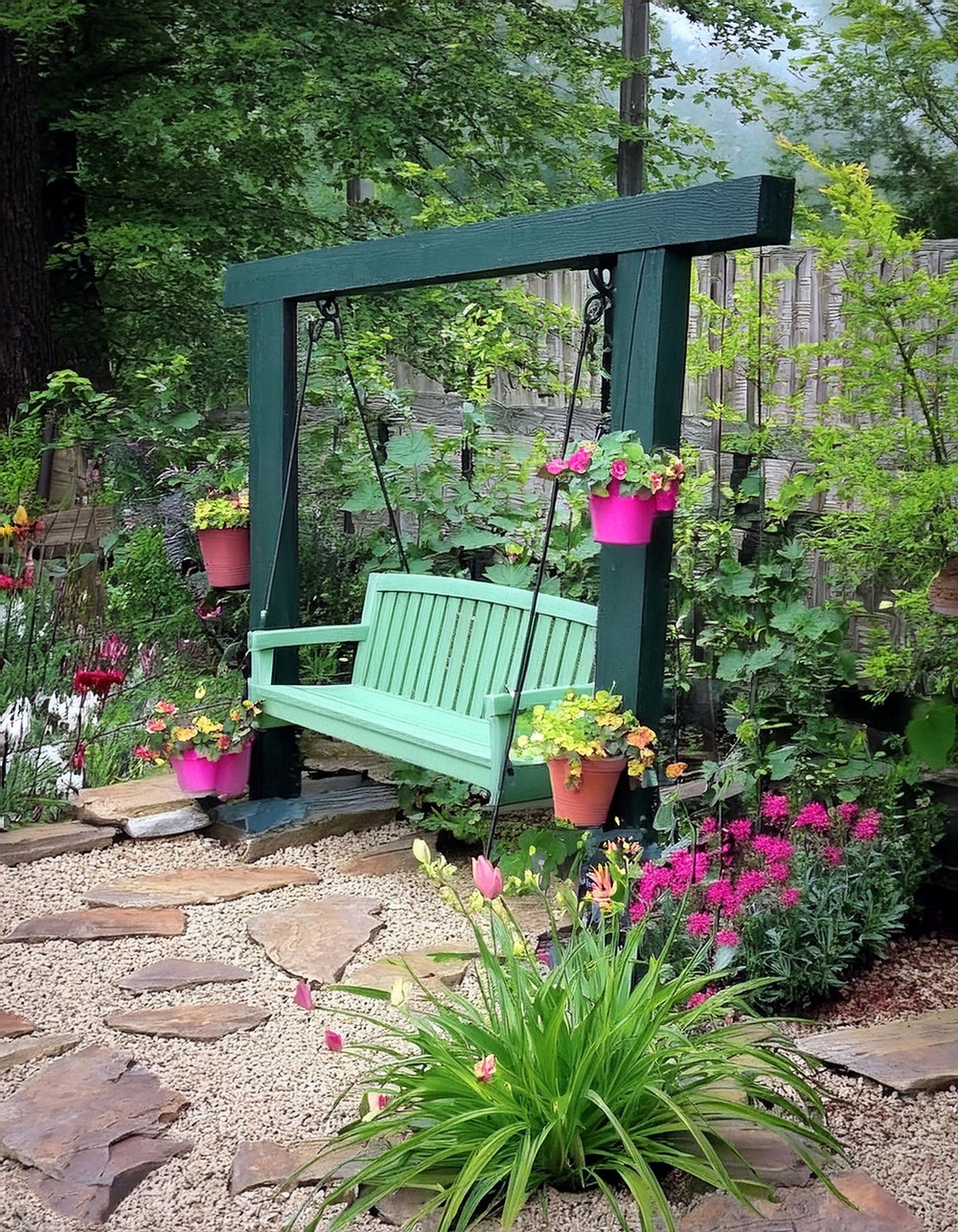 Easy Swing Frame With Hanging Flowers