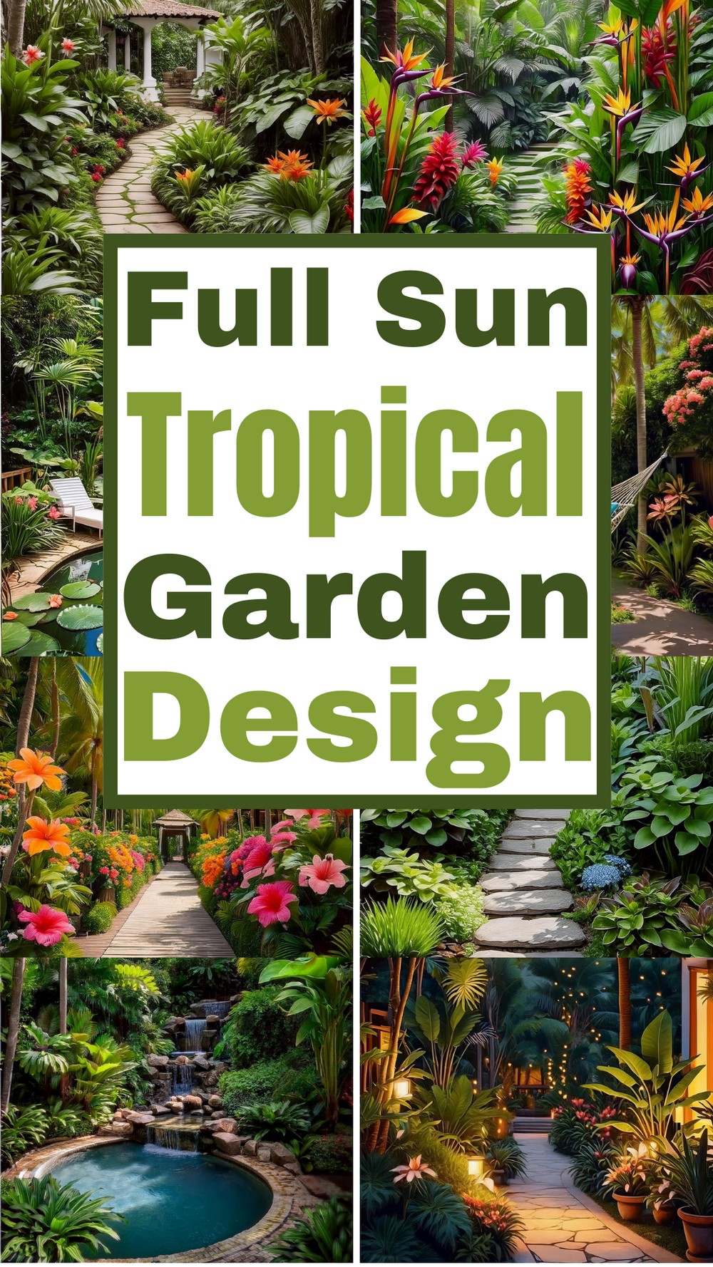 Full Sun Tropical Garden Design Ideas