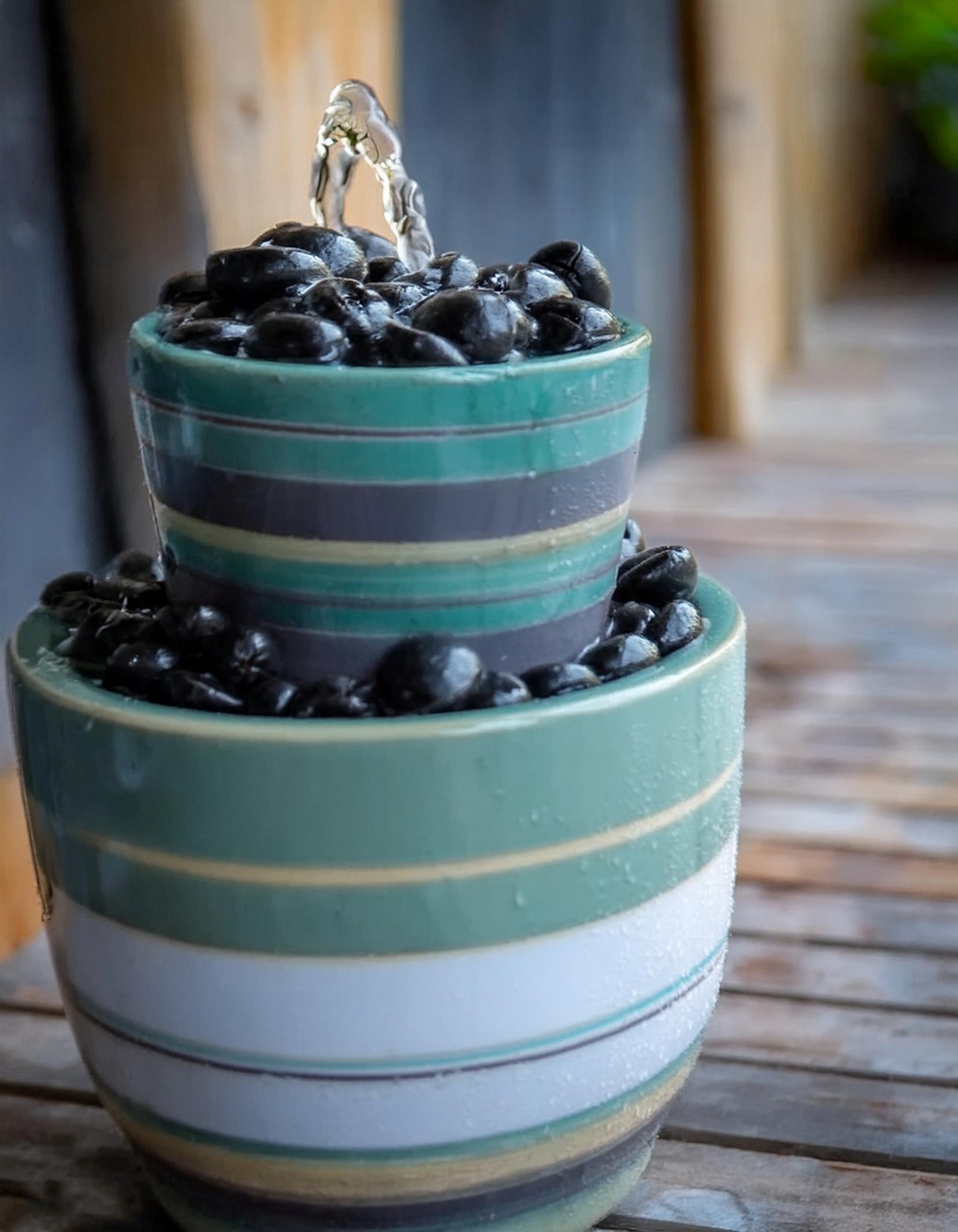 Gentle Porch Fountain From Plant Pots