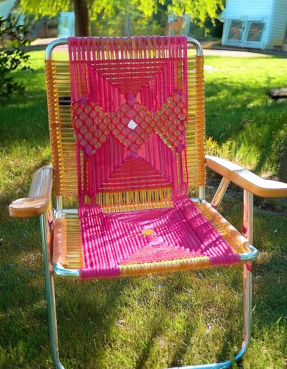 Give Your Metal Lawn Chair a Makeover with Macrame