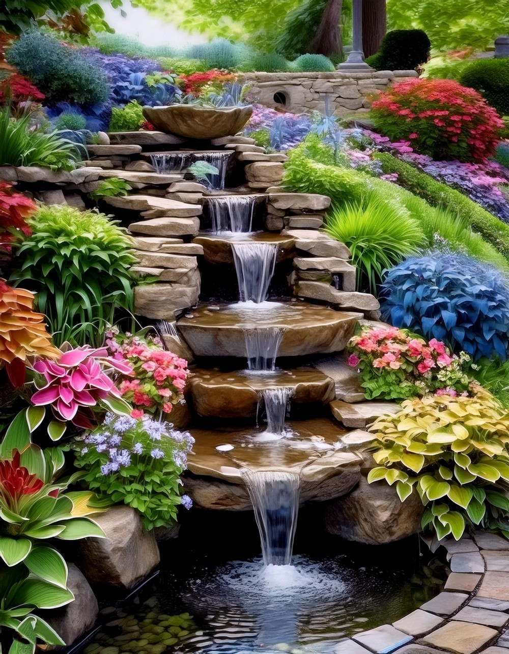 Hillside Water Features for Visual Interest