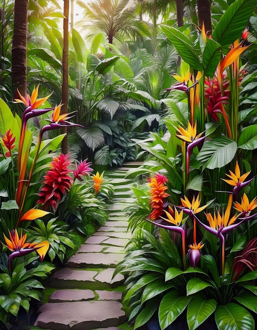 Incorporate Exotic Plants like Bird of Paradise and Heliconia