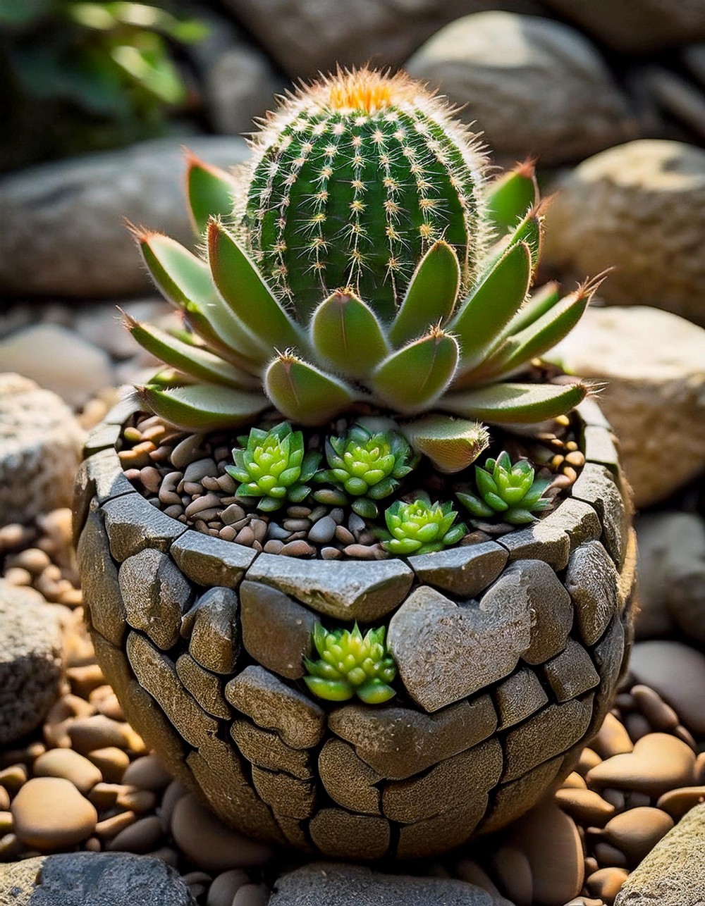 Mini Rock Cacti Planters