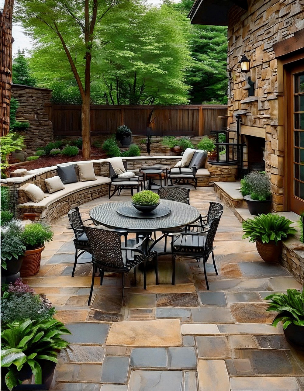 Natural Stone Flooring for a Rustic Patio