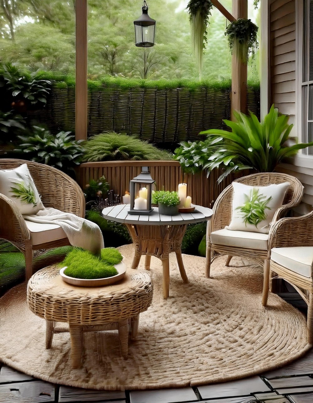 Nature-Inspired Patio Decor with Earthy Tones