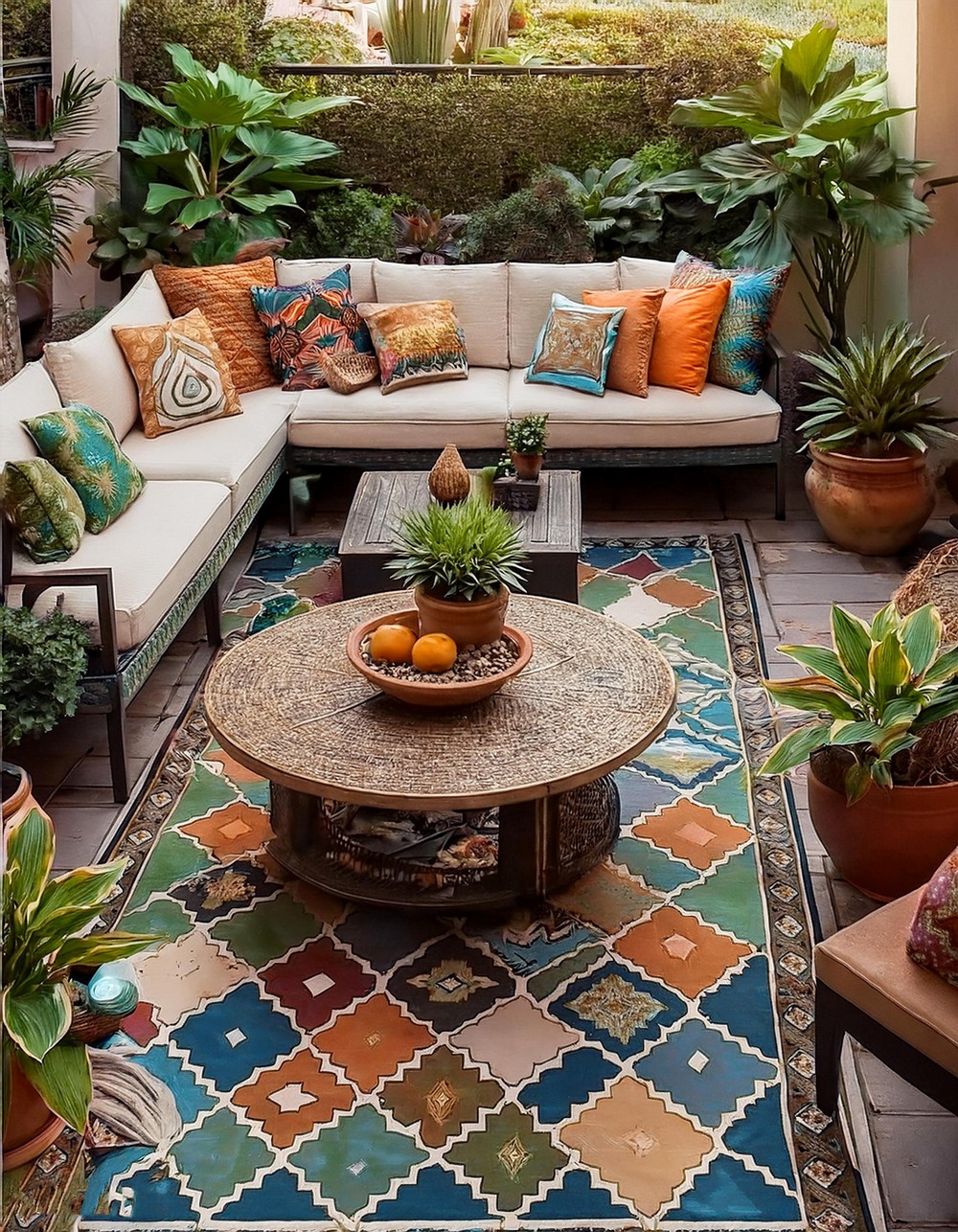 Outdoor Rug with Moroccan-Inspired Patterns