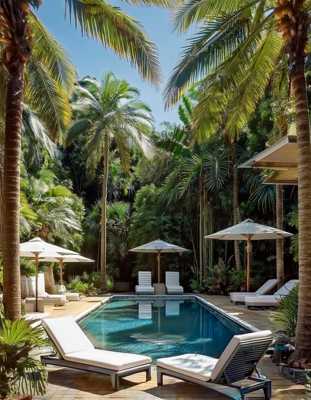 Palm Tree Oasis Poolside