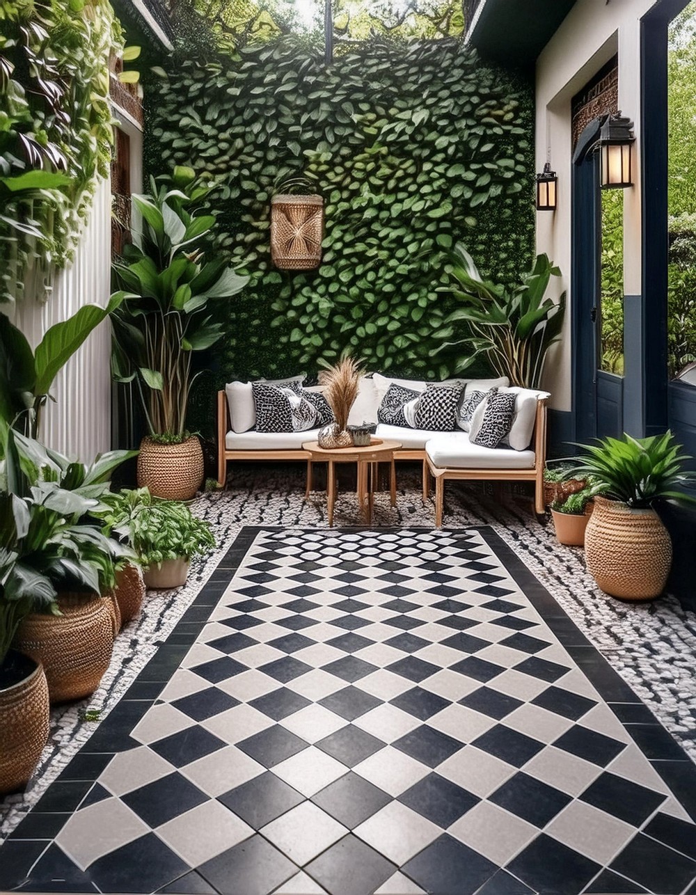 Patterned Tiles for a Geometric Patio