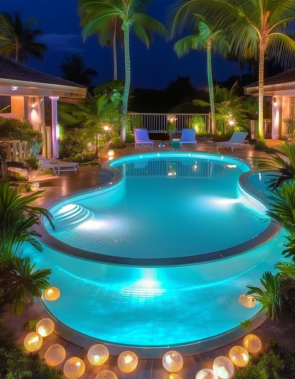 Round Pool with LED Lighting