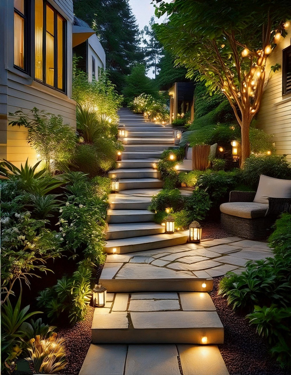 Side Yard Lighting for Ambiance and Safety