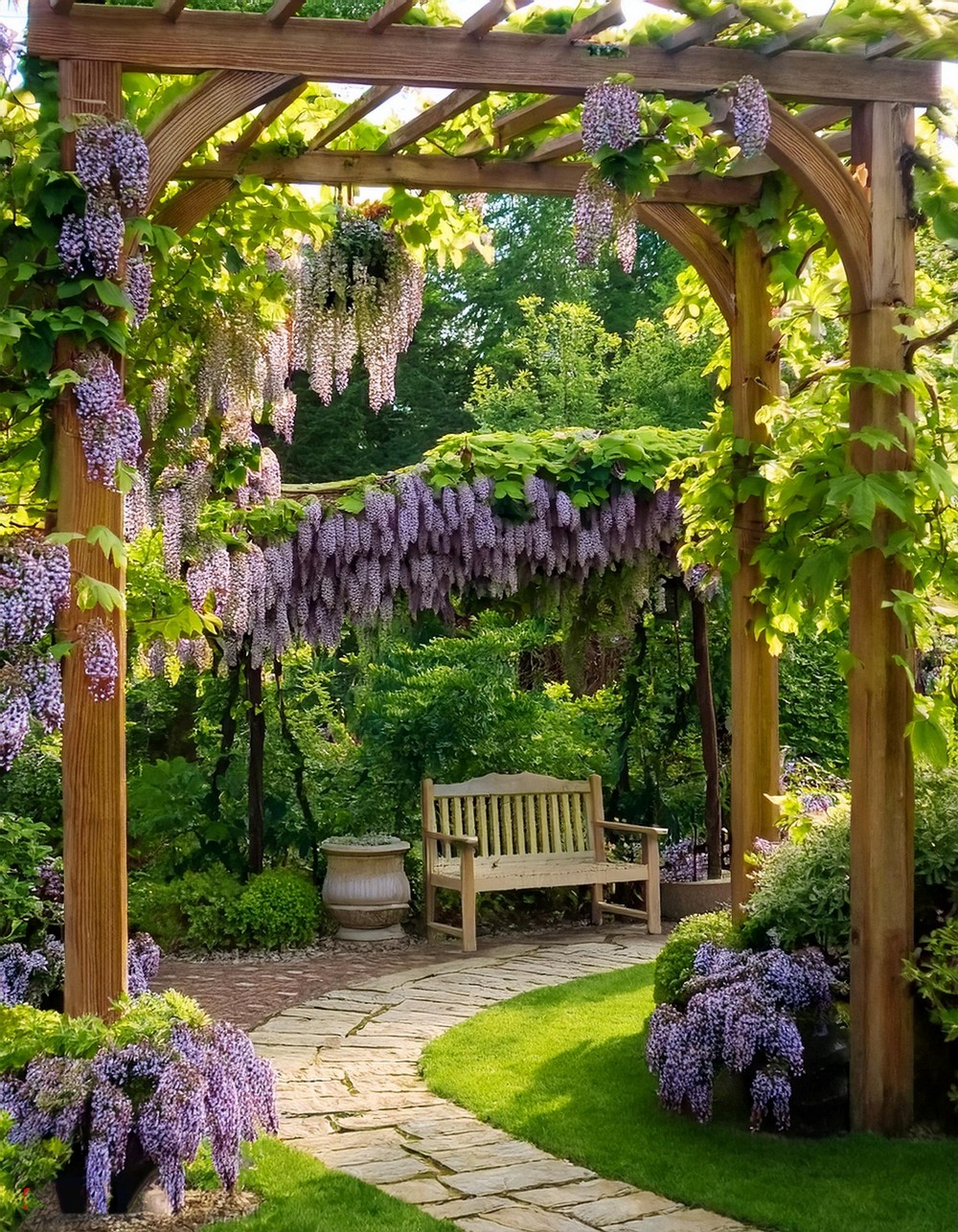 Simple Pergola with Vines for Beginners