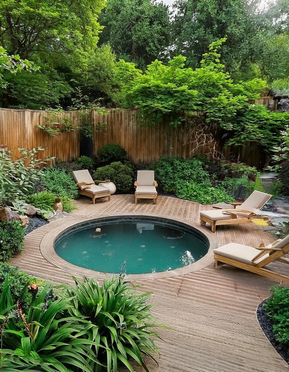 Small Round Pool with Compact Deck