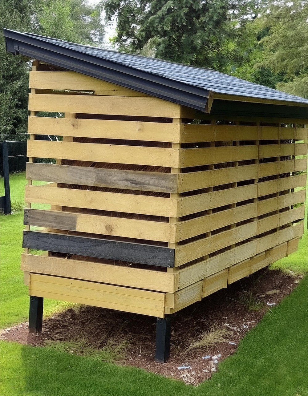 Smart Rack With Roof Protects Firewood