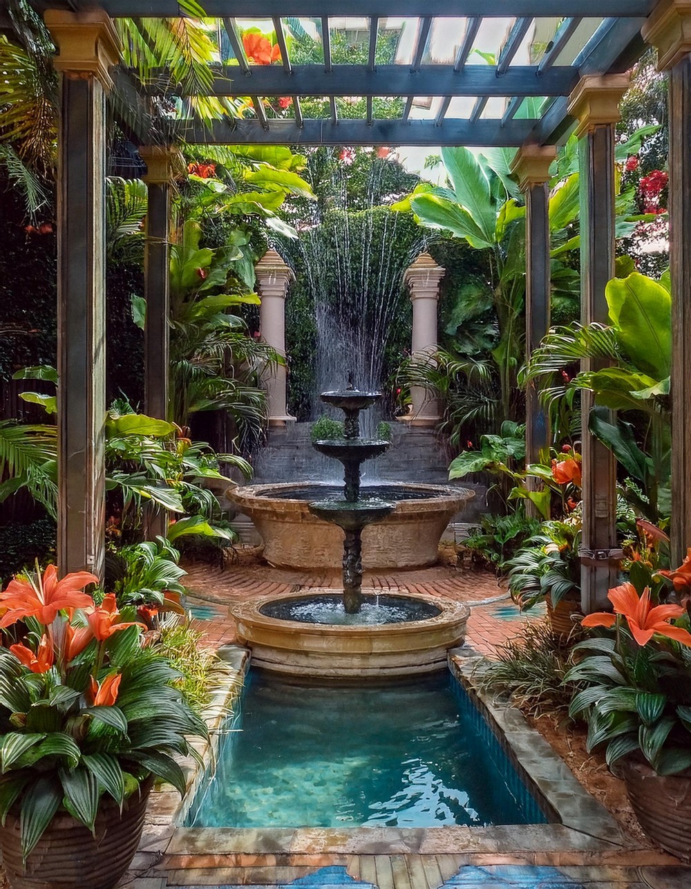 Soothing Water Feature with Fountain